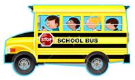 Cartoon School Bus and Children Royalty Free Stock Vector Art Illustration